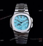 GR Factory Super Clone Patek Philippe Nautilus Moonphase 5712 Watch New Baby Blue Dial